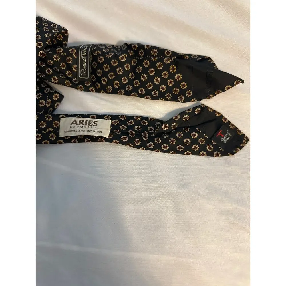 Robert Talbott Aries On Nob Hill Stanford Court Hotel Mens Floral Sunflower Tie‎